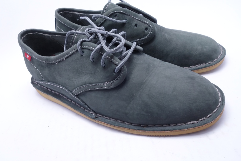 Oliberte Shoes Mens Size 8 Gray Nubuck Casual Lace Up Sneakers Made In Africa